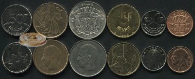 Бельгия. Набор №3 (VF-aUnc. 6 монет) 1952-96