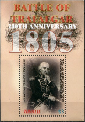 Тувалу. 2005. Вице-адмирал Катберт Коллингвуд, (1750-1810) (Блок. MNH OG)