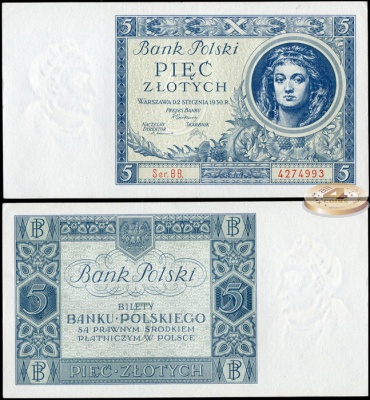 Польша. 5 злотых (Unc) 1930