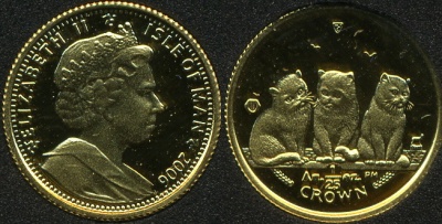 Остров Мэн. 1/25 кроны 2006 (Proof. Золото)
