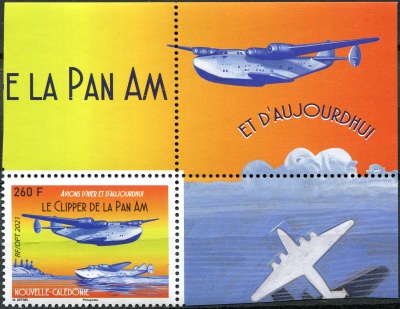 Новая Каледония. 2021. Гидросамолёт Boeing 314 Clipper (I) (Почтовая марка. MNH OG)