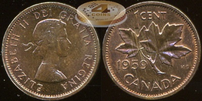 Канада. 1 цент. 1959 (Unc)