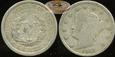США. 5 центов. 1912 (VG)