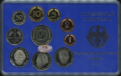 Германия (ФРГ). Официальный набор (Proof. 10 монет) 1999.D