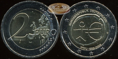 Германия. 2 евро. 2009 G (Unc. Биметалл)