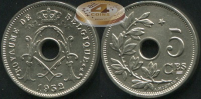 Бельгия. 5 центимов. 1932 (aUnc)