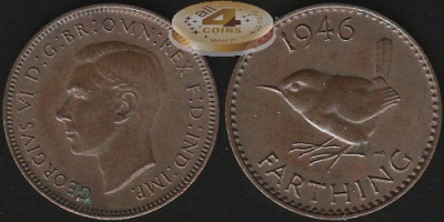 Великобритания. 1 фартинг. 1946 (BU)