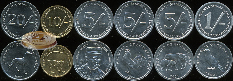 Сомалилэнд. Набор №3 (6 монет) 1994-2005