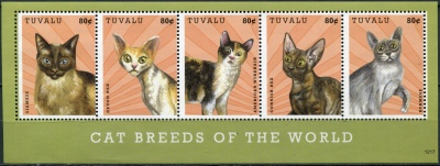 Тувалу. 2012. Кошки со всего мира (Малый лист. MNH OG)