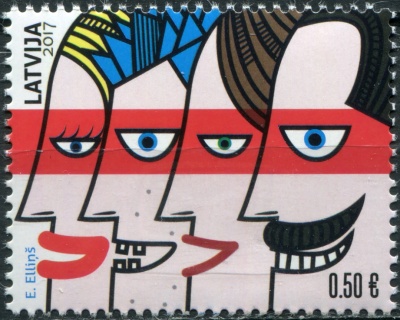 Латвия. 2017. Комиксы. Моя семья - супергерои (Почтовая марка. MNH OG)