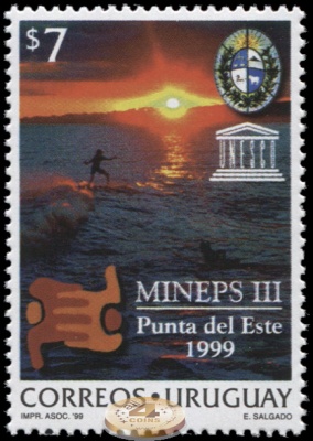Уругвай. 1999. III Конференция MINEPS. Пунта-дель-Эсте (Почтовая марка. MNH OG)