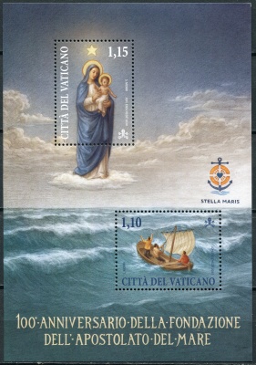 Ватикан. 2020. 100-летие основания Апостольства моря  (Почтовый блок. MNH OG)