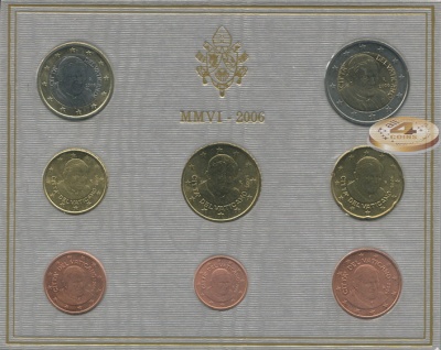 Ватикан. Официальный набор евро (Unc. 8 монет. 2 биметалла. Буклет) 2006