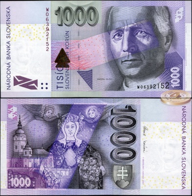 Словакия. 1000 крон (Unc) 2007
