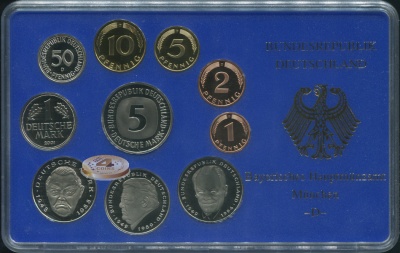 Германия (ФРГ). Официальный набор (Proof. 10 монет) 2001.D
