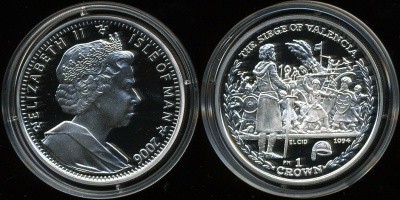 Остров Мэн. 1 крона 2006 (Proof. Серебро)