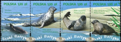Польша. 2009. Млекопитающие Балтийского моря (Сцепка. MNH OG)