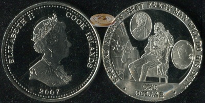О-ва Кука. 1 доллар. 2007 (Prooflike)