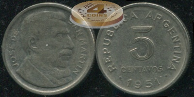 Аргентина. 5 центаво. 1951 (VF)