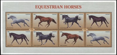 Танзания. 1997. Верховые лошади (Малый лист. MNH OG)
