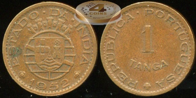 Португальская Индия. 1 танга. 1952 (VF)