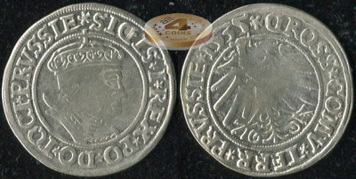 Речь Посполитая. Грошен. 1535 (aVF. Серебро)