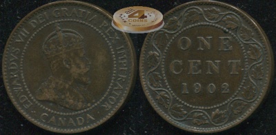 Канада. 1 цент. 1902 (aXF)
