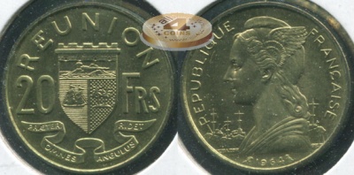 Реюньон. 20 франков. 1964 (Unc)