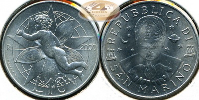 Сан-Марино. 10 лир. 2000 (Unc)