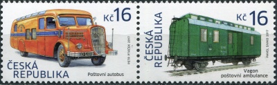 Чехия. 2017. Почтовый транспорт (Сцепка. MNH OG)