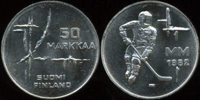 Финляндия. 50 марок. 1982 (Unc. Серебро)