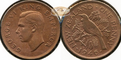 Новая Зеландия. 1 пенни. 1946 (aXF)