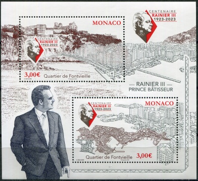 Монако. 2023. Столетие Ренье III: Фонвьей (Почтовый блок. MNH OG)