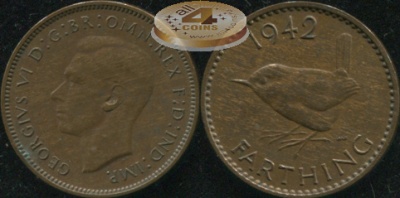 Великобритания. 1 фартинг. 1942. (XF)