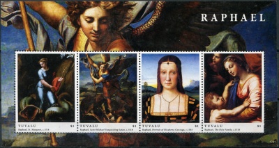 Тувалу. 2012. Картины Рафаэля (I) (Малый лист. MNH OG)