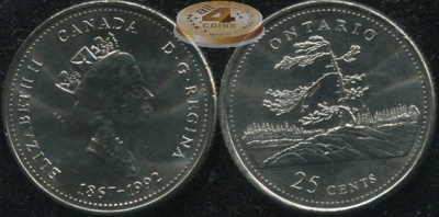 Канада. 25 центов. 1992 (Unc)