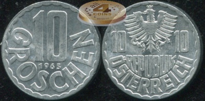 Австрия. 10 грошенов. 1965 (Unc)