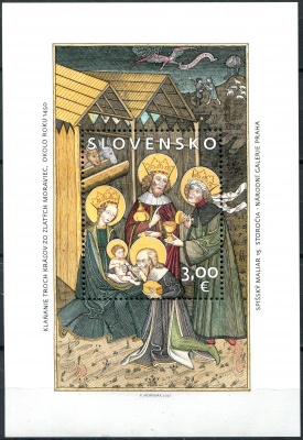 Словакия. 2021. "Поклонение волхвов из Злате Моравце" (1450) (Почтовый блок. MNH OG)