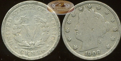 США. 5 центов. 1908 (G)
