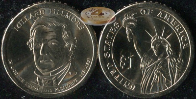 США. 1 доллар. 2010.D (Unc) Миллард Филлмор