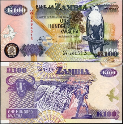 Замбия. 100 квача (Unc) 2003