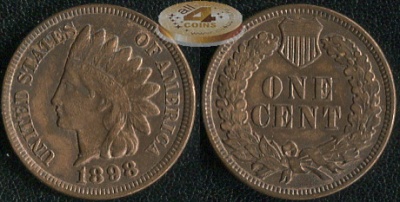 США. 1 цент. 1898 (XF+)