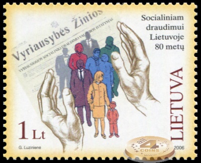 Литва. 2006. 80 лет Литовской Системе Социального Страхования (Почтовая марка. MNH OG)
