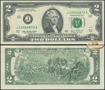 США. 2 доллара (Unc) 2003A.J