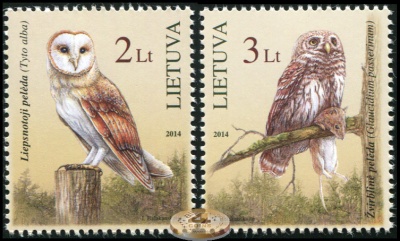 Литва. 2014. Совы (Серия Почтовых марок. MNH OG)