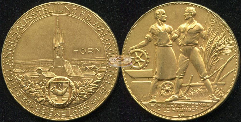 Австрия. Настольная медаль. 1928 (Unc. Позолота)