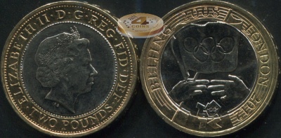 Великобритания. 2 фунта. 2008 (Unc. Биметалл)