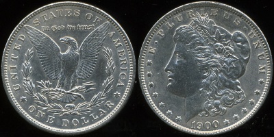 США. 1 доллар. 1900 (Unc. Серебро)