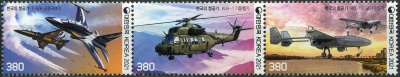 Южная Корея. 2021. Самолеты Военно-воздушных сил Кореи (Сцепка. MNH OG)
