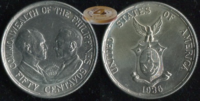 Филиппины (США). 50 центаво. 1936 (XF. Серебро)